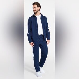 Athletic Works Men's Tricot Jacket and Track Pants with Side Stripes